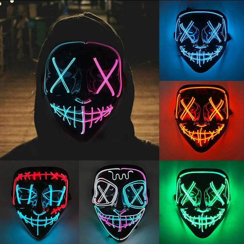 Premium LED Mask Glowing EL Wire For Masquerade Night Club - ToylandEU