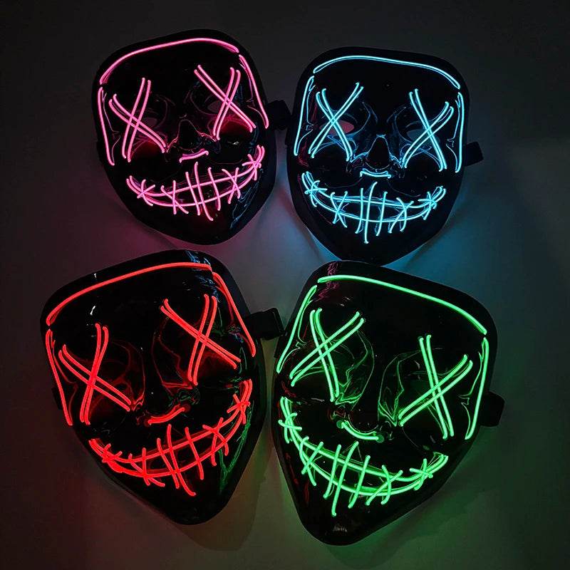 Premium LED Mask Glowing EL Wire For Masquerade Night Club - ToylandEU