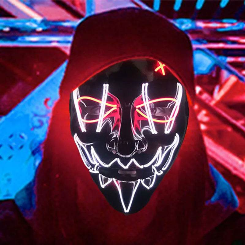 Premium LED Mask Glowing EL Wire For Masquerade Night Club - ToylandEU
