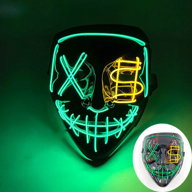 Premium LED Mask Glowing EL Wire For Masquerade Night Club - ToylandEU