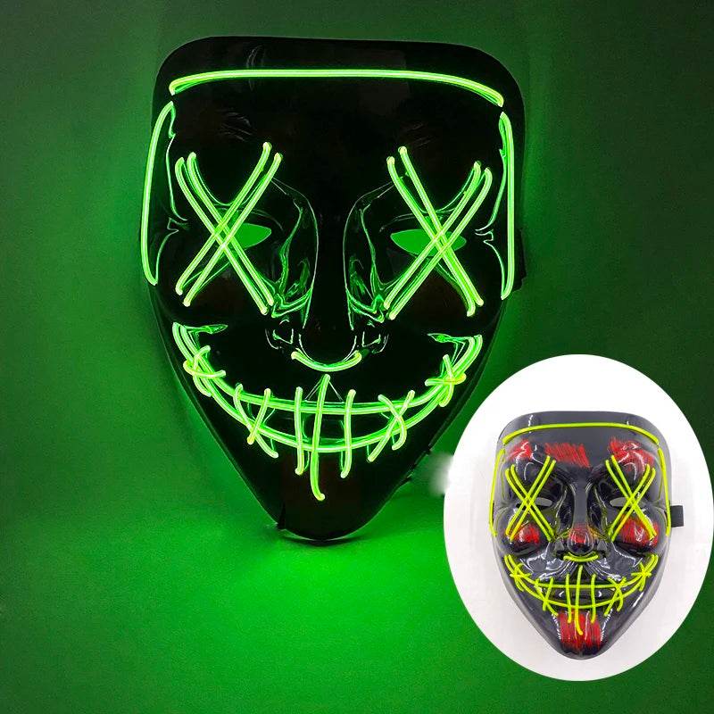 Premium LED Mask Glowing EL Wire For Masquerade Night Club - ToylandEU