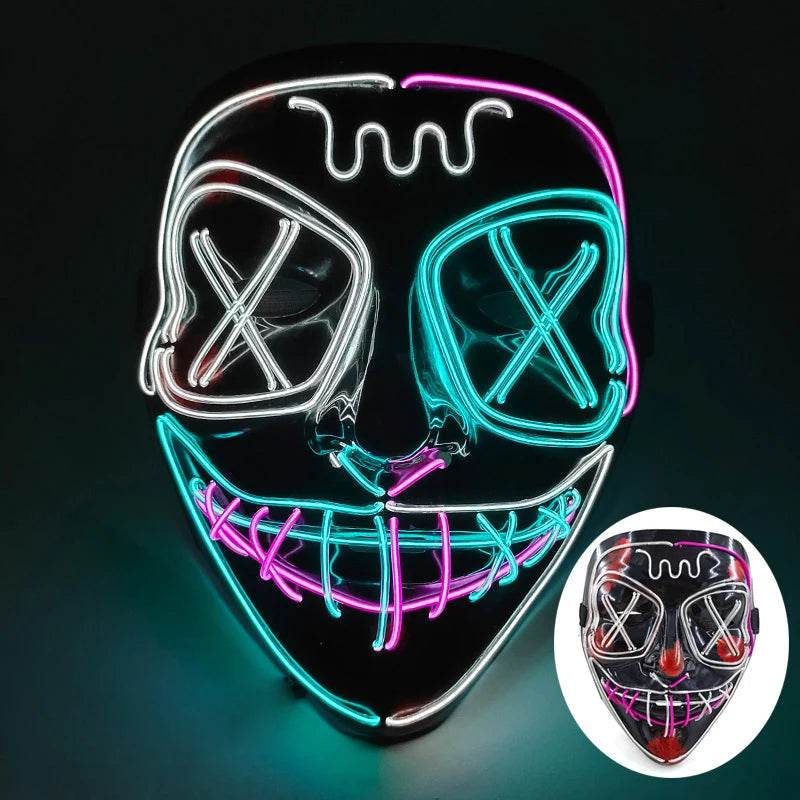 Premium LED Mask Glowing EL Wire For Masquerade Night Club - ToylandEU
