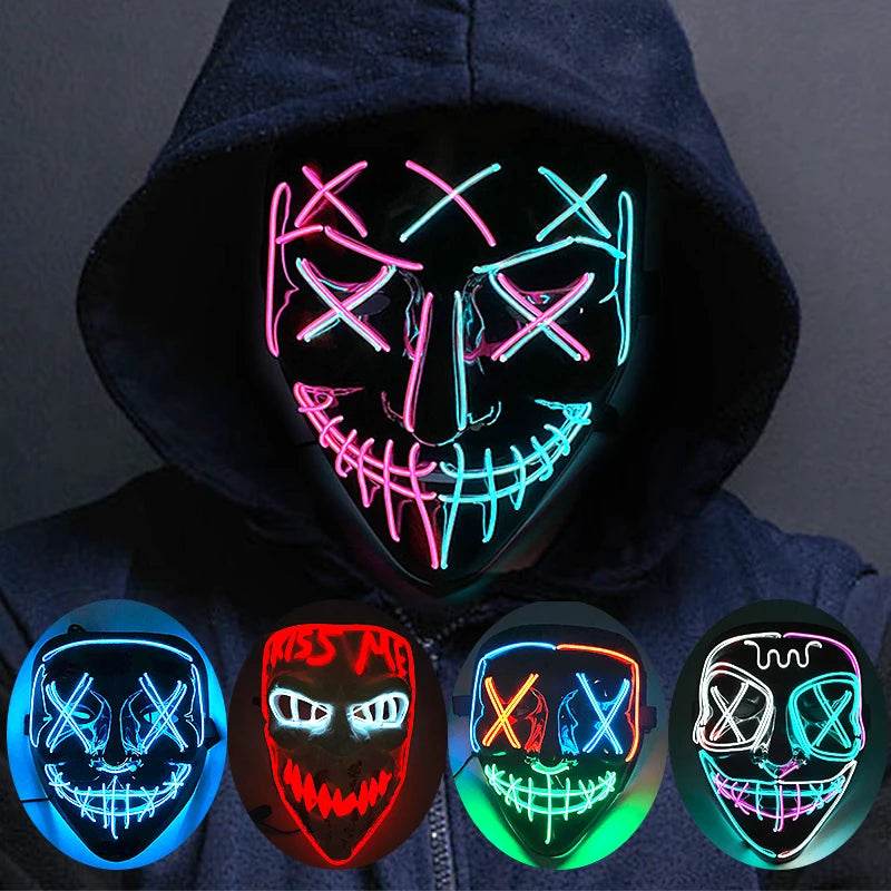 Premium LED Mask Purge Neon Glow For Halloween Cosplay - ToylandEU