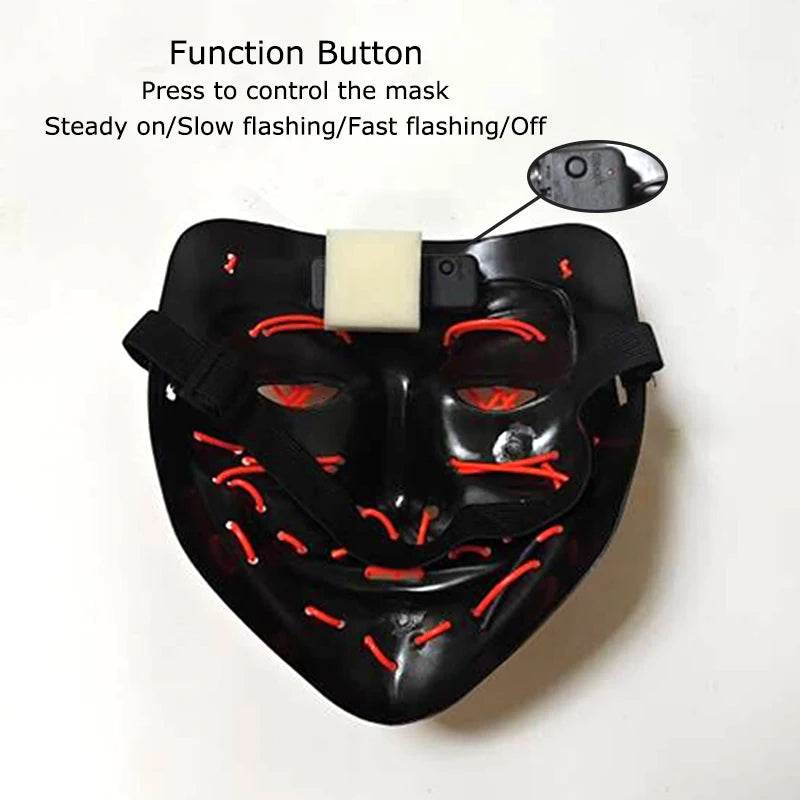 Premium LED Mask Purge Neon Glow For Halloween Cosplay - ToylandEU