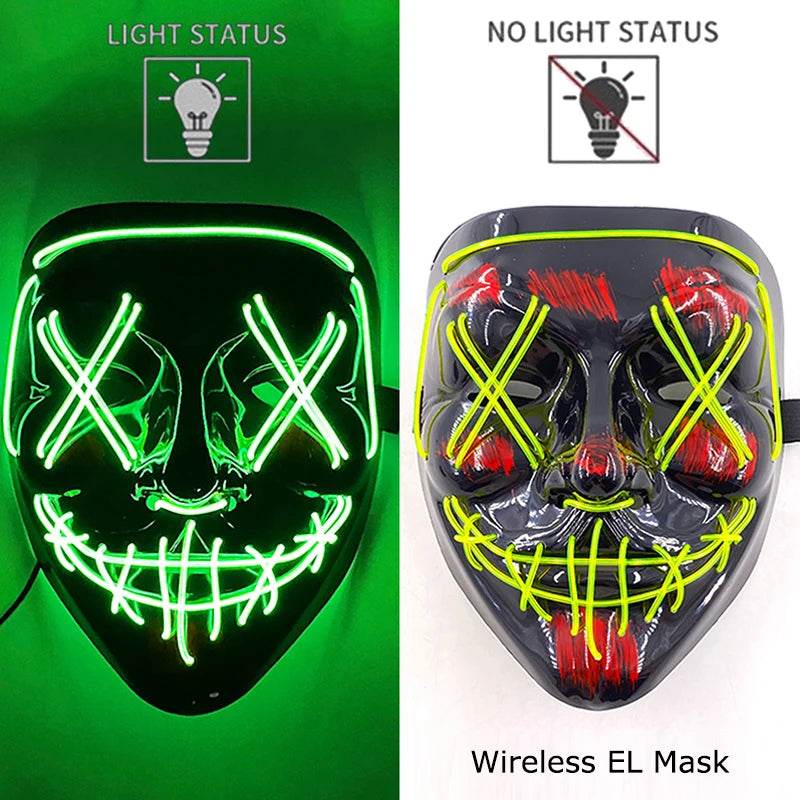 Premium LED Mask Purge Neon Glow For Halloween Cosplay - ToylandEU