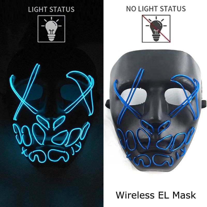 Premium LED Mask Purge Neon Glow For Halloween Cosplay - ToylandEU