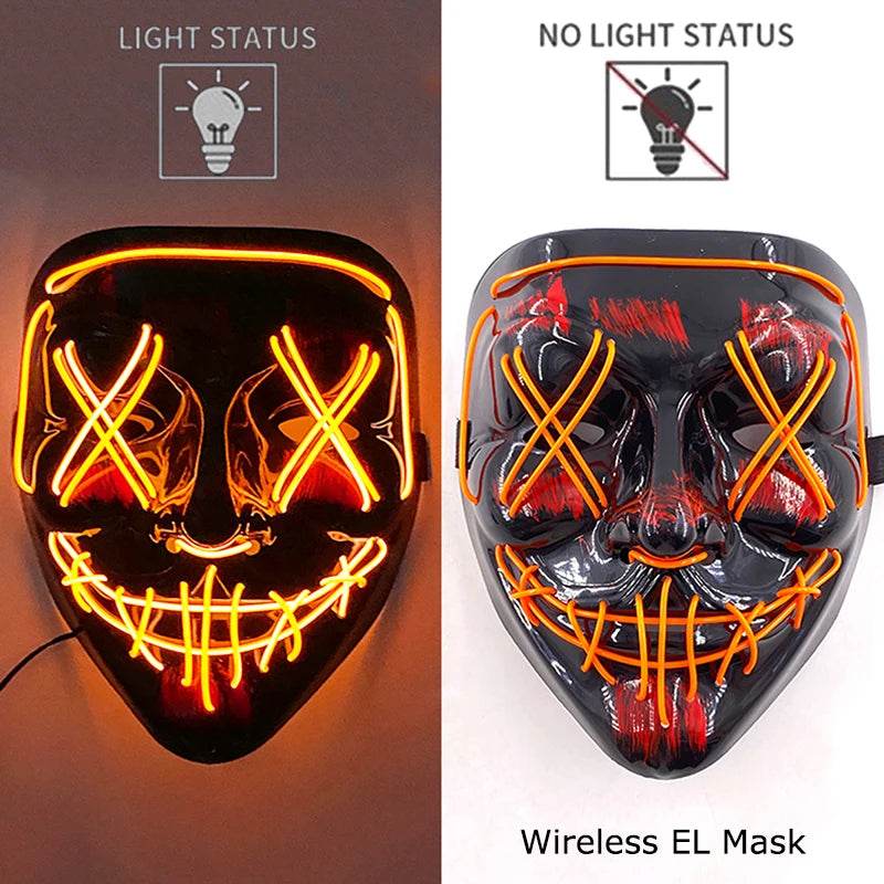 Premium LED Mask Purge Neon Glow For Halloween Cosplay - ToylandEU