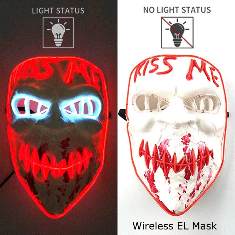 Premium LED Mask Purge Neon Glow For Halloween Cosplay - ToylandEU