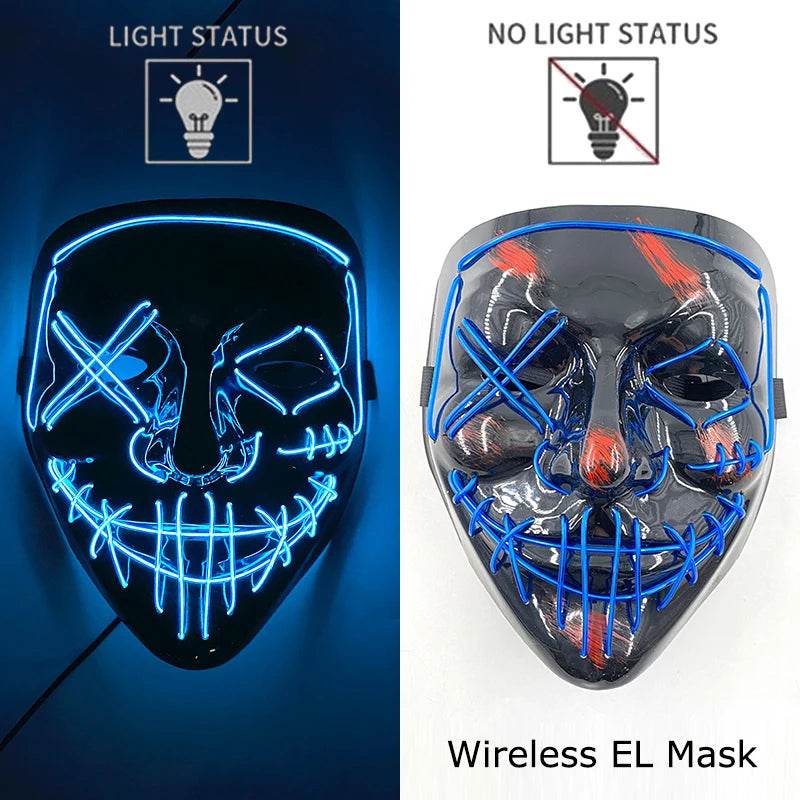Premium LED Mask Purge Neon Glow For Halloween Cosplay - ToylandEU
