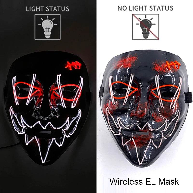 Premium LED Mask Purge Neon Glow For Halloween Cosplay - ToylandEU