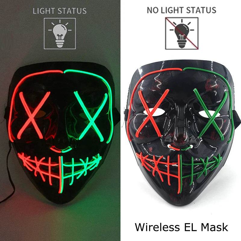 Premium LED Mask Purge Neon Glow For Halloween Cosplay - ToylandEU