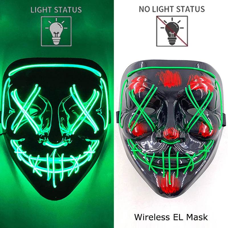 Premium LED Mask Purge Neon Glow For Halloween Cosplay - ToylandEU