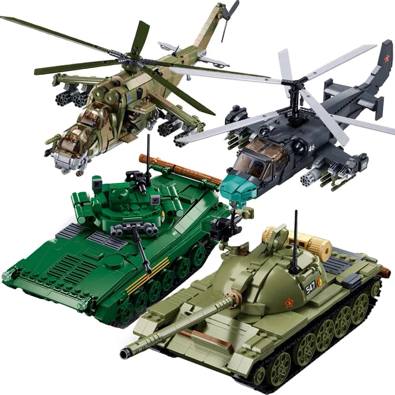 Premium LEGO Compatible Building Blocks Air Force Mi 24S Armed Transport Helicopter Model For Boys Gift - ToylandEU
