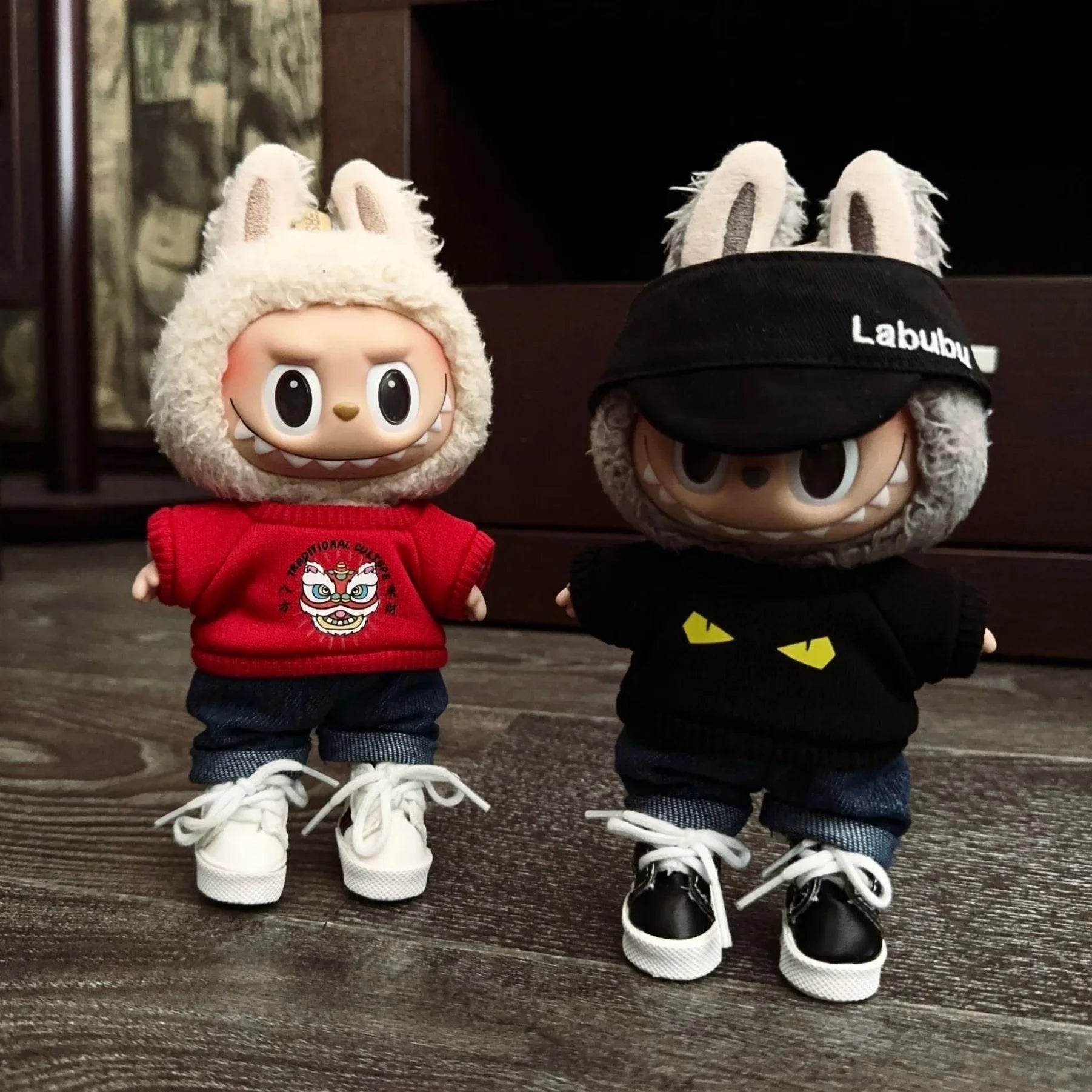 Premium Labubu Doll Clothing Set with Trendy Black Outfit for 15cm and 17cm Boys - ToylandEU