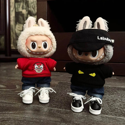Premium Labubu Doll Clothing Set with Trendy Black Outfit for 15cm and 17cm Boys - ToylandEU