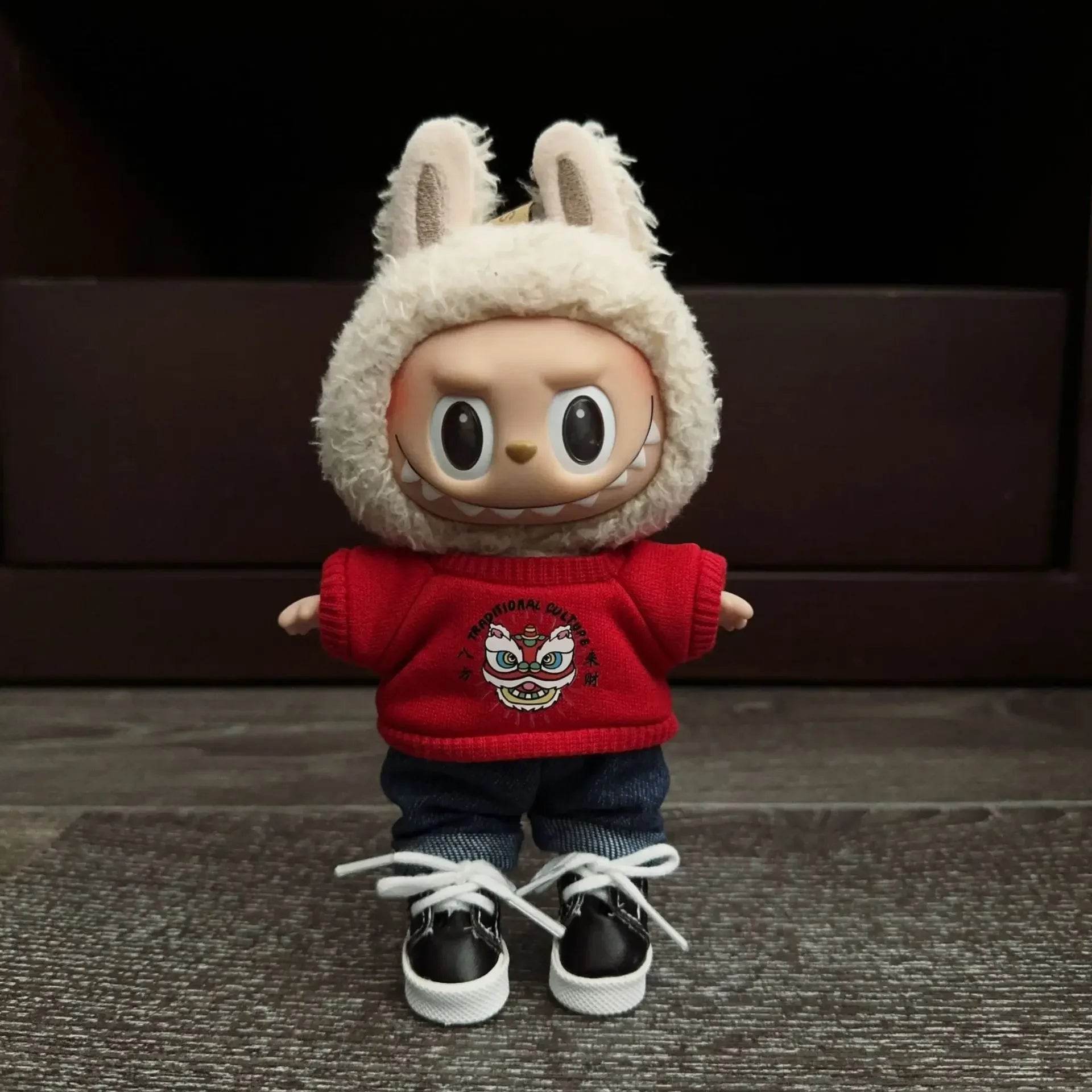 Premium Labubu Doll Clothing Set with Trendy Black Outfit for 15cm and 17cm Boys - ToylandEU