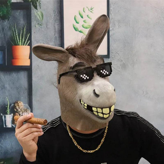Premium Latex Donkey Mask Full Face Costume For Adults - ToylandEU