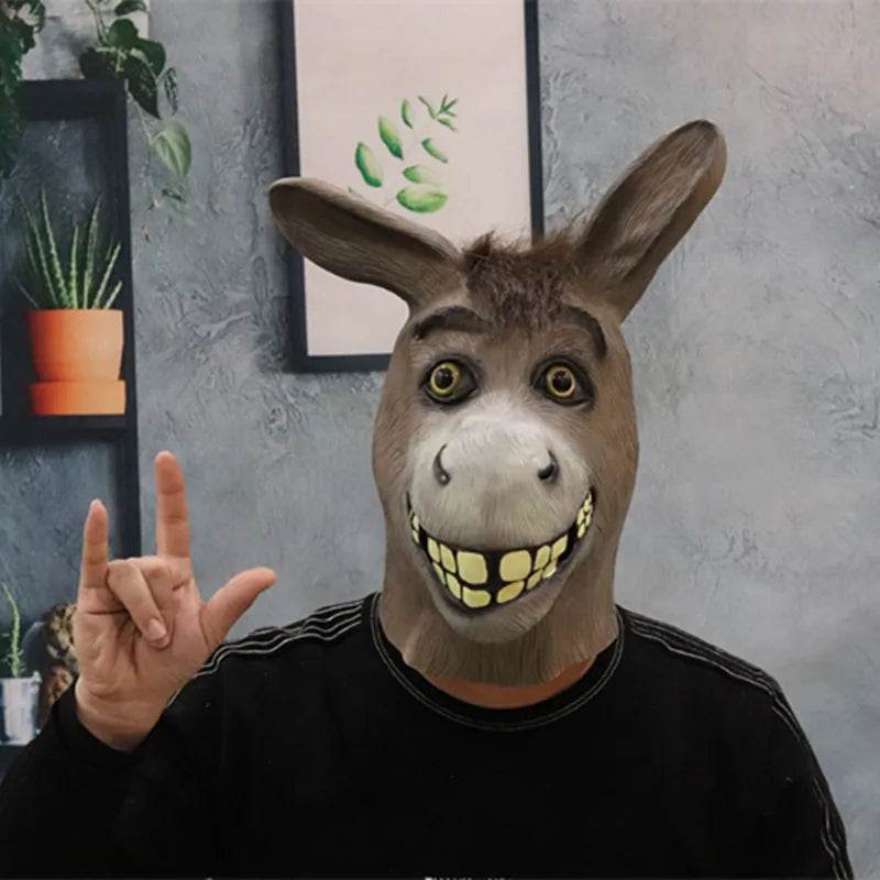 Premium Latex Donkey Mask Full Face Costume For Adults - ToylandEU