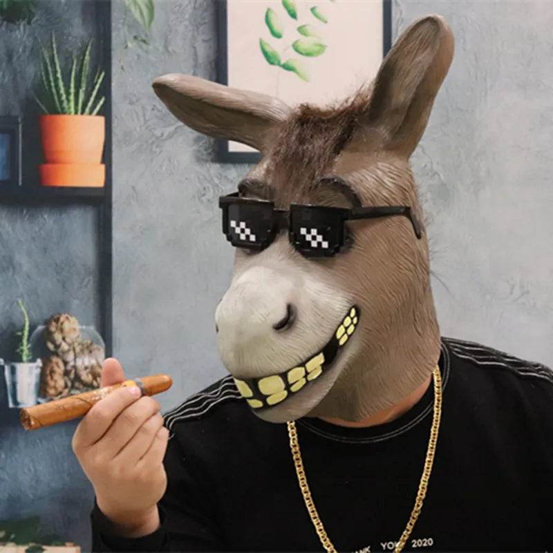 Premium Latex Donkey Mask Full Face Costume For Adults - ToylandEU