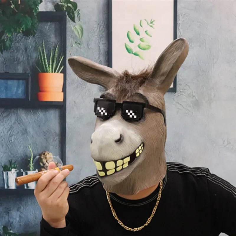 Premium Latex Donkey Mask Full Face Costume For Adults - ToylandEU