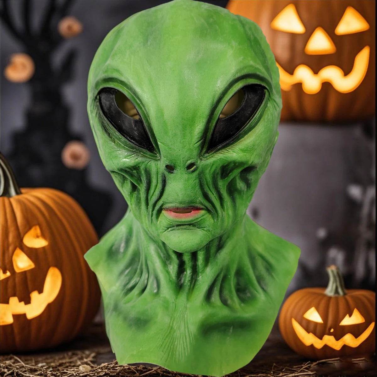 Premium Latex Mask Alien Green For Halloween Cosplay - ToylandEU