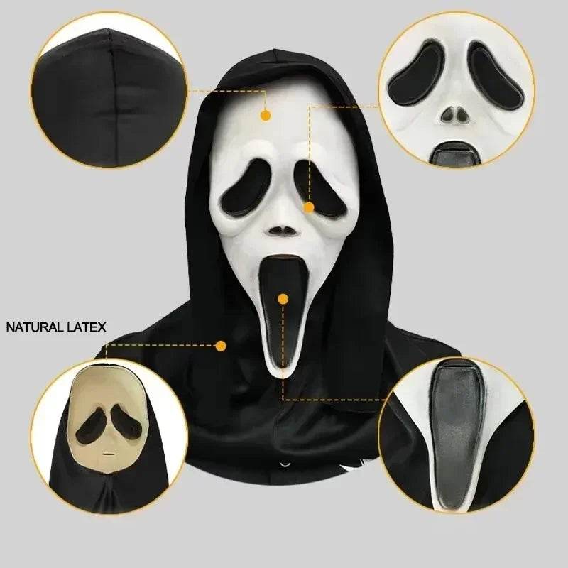 Premium Latex Mask Full Head Scream Ghostface For Halloween - ToylandEU