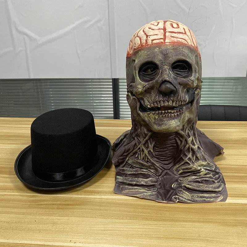 Premium Latex Skeleton Head Mask Brain Helmet For Adults - ToylandEU