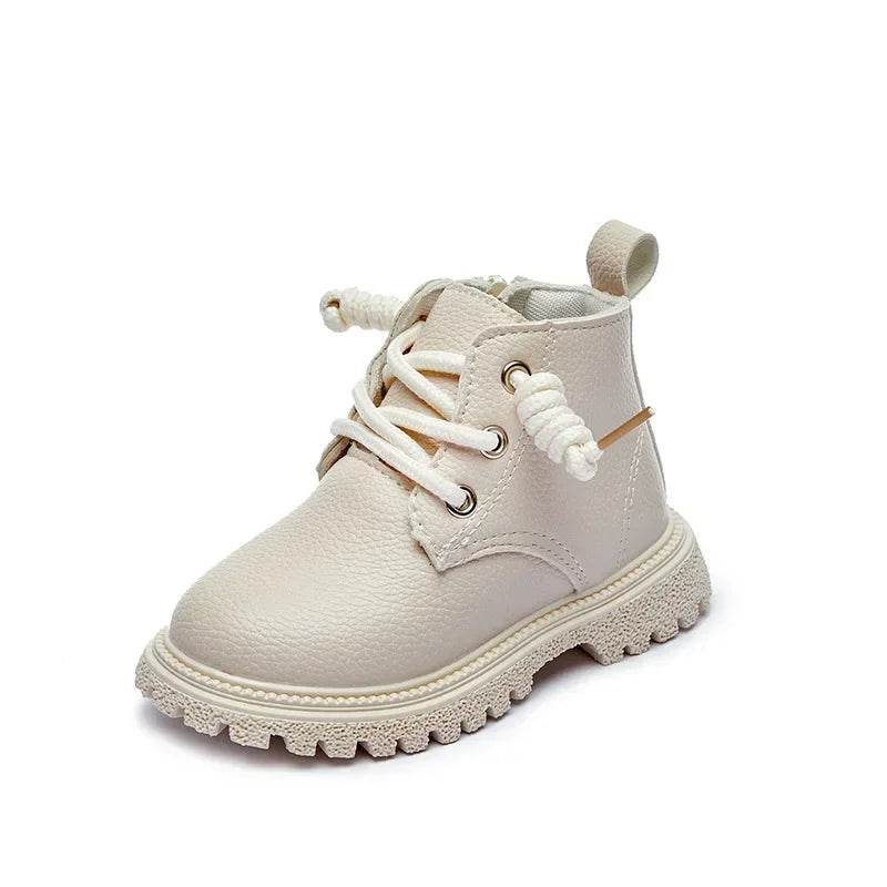 Premium Leather Ankle Boots With Anti Slip Cross Tied Closure For Toddlers And Kids Winter Wear - ToylandEU