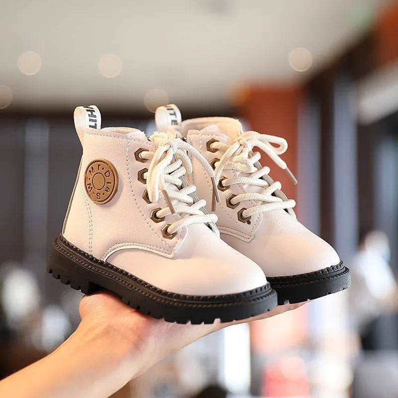 Premium Leather Boots Waterproof Non Slip Plush For Kids - ToylandEU