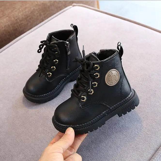 Premium Leather Boots Waterproof Non Slip Plush For Kids - ToylandEU