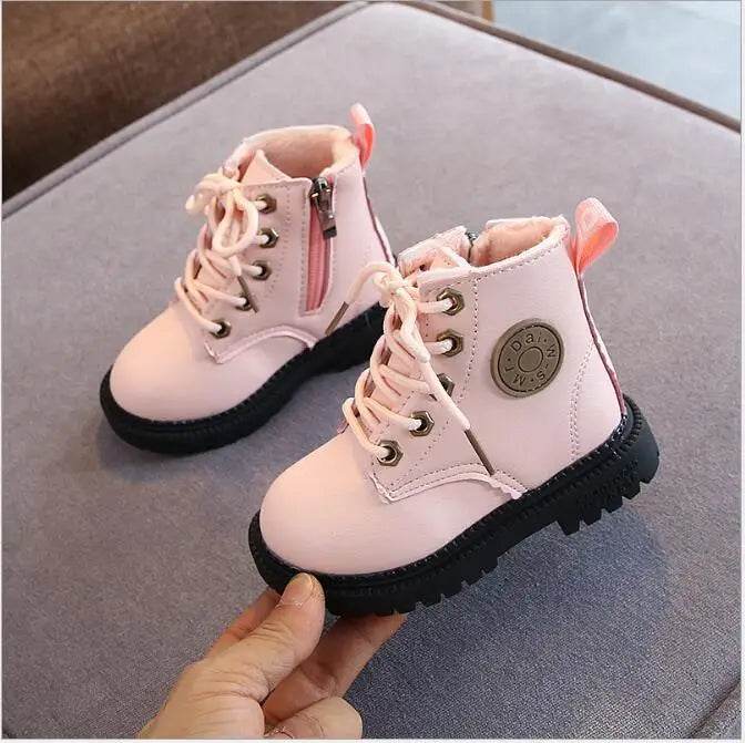 Premium Leather Boots Waterproof Non Slip Plush For Kids - ToylandEU
