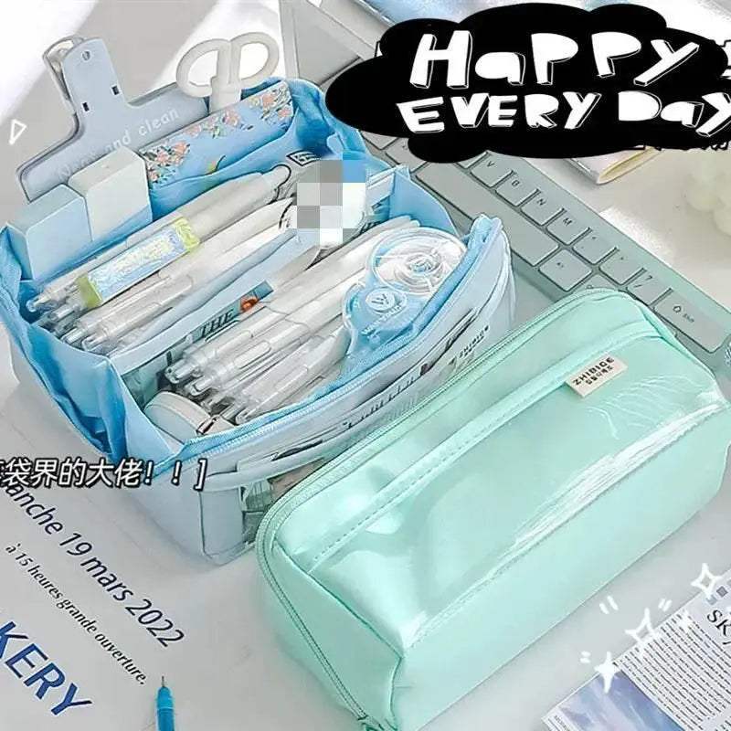 Premium Leather Pencil Case Ten Layer High Capacity Student - ToylandEU
