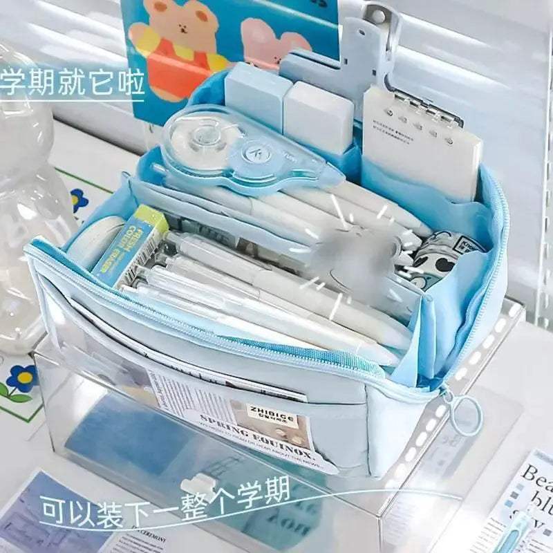 Premium Leather Pencil Case Ten Layer High Capacity Student - ToylandEU