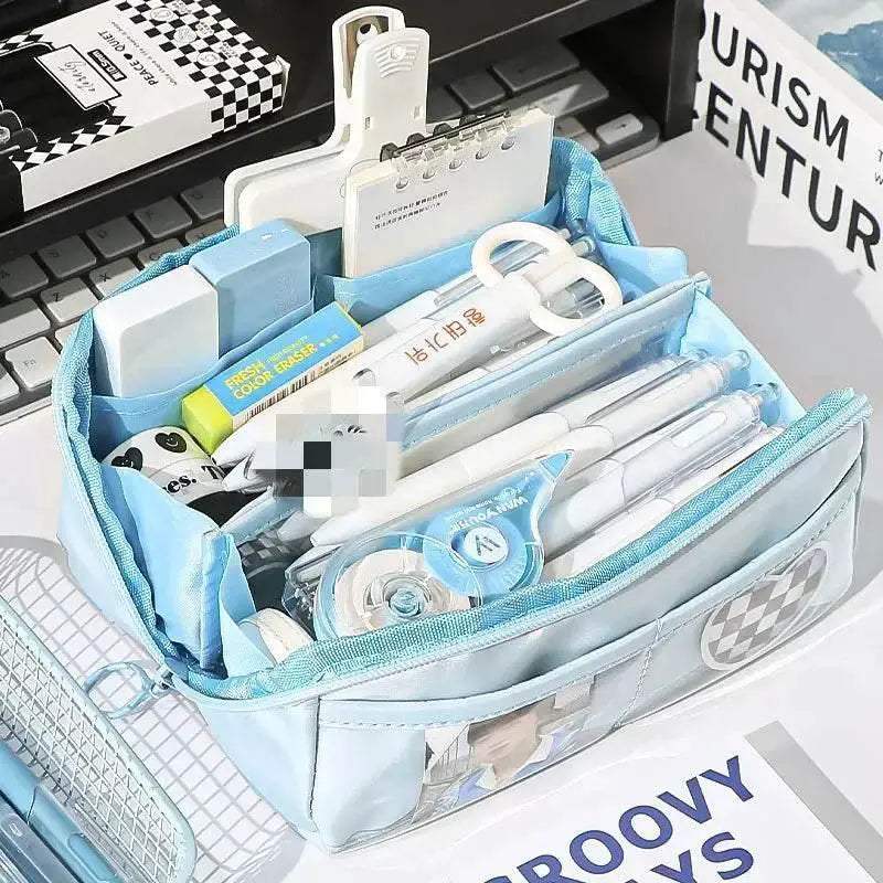 Premium Leather Pencil Case Ten Layer High Capacity Student - ToylandEU