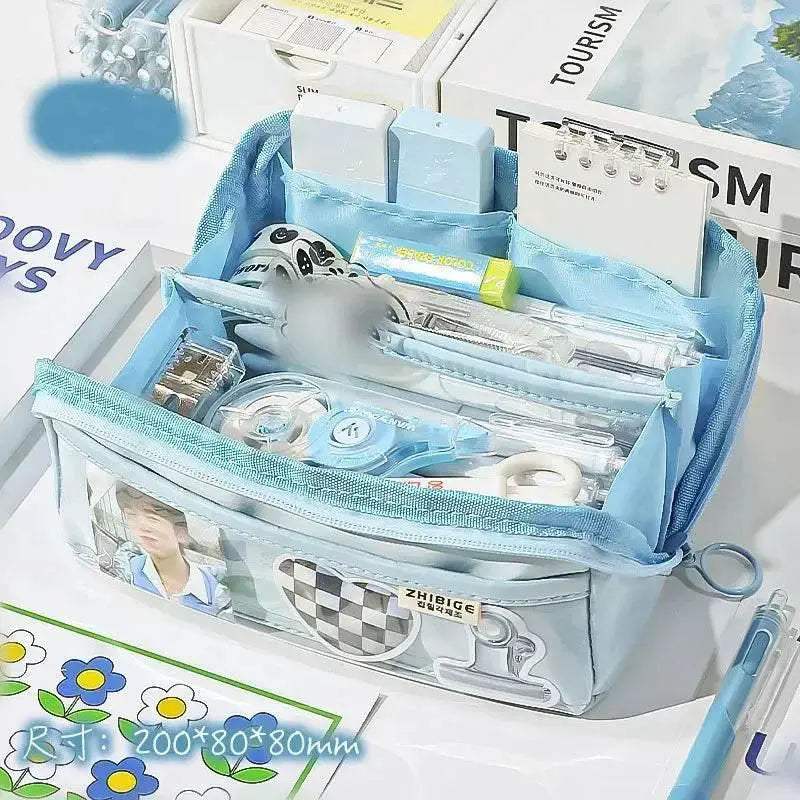 Premium Leather Pencil Case Ten Layer High Capacity Student - ToylandEU