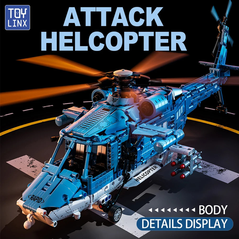 Premium Lego Compatible 1711 Piece Attack Helicopter Building Blocks Kit For Children Gifts - ToylandEU