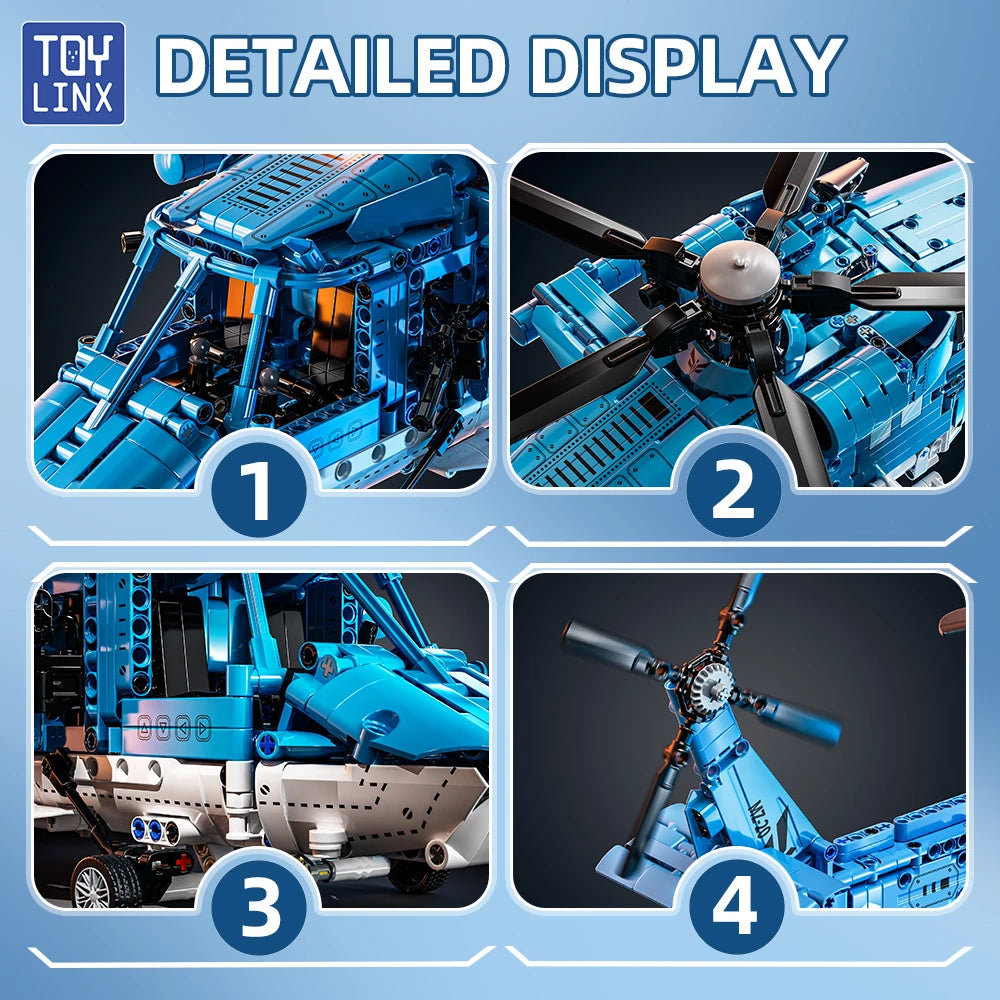 Premium Lego Compatible 1711 Piece Attack Helicopter Building Blocks Kit For Children Gifts - ToylandEU