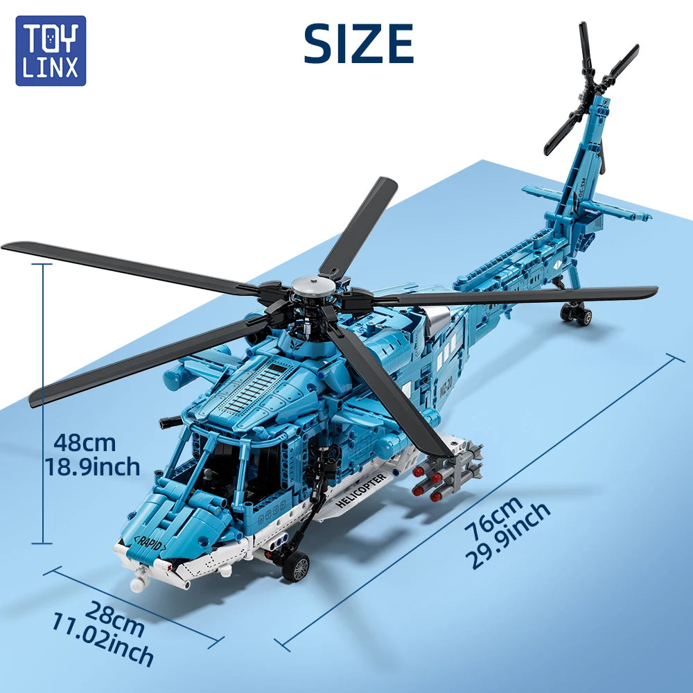 Premium Lego Compatible 1711 Piece Attack Helicopter Building Blocks Kit For Children Gifts - ToylandEU