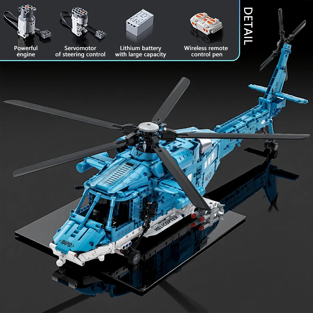 Premium Lego Compatible 1711 Piece Attack Helicopter Building Blocks Kit For Children Gifts - ToylandEU