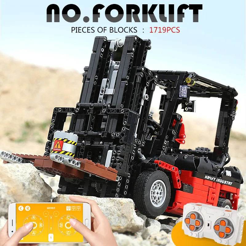 Premium Lego Compatible Block Set Motorized Forklift Ages 14 - ToylandEU