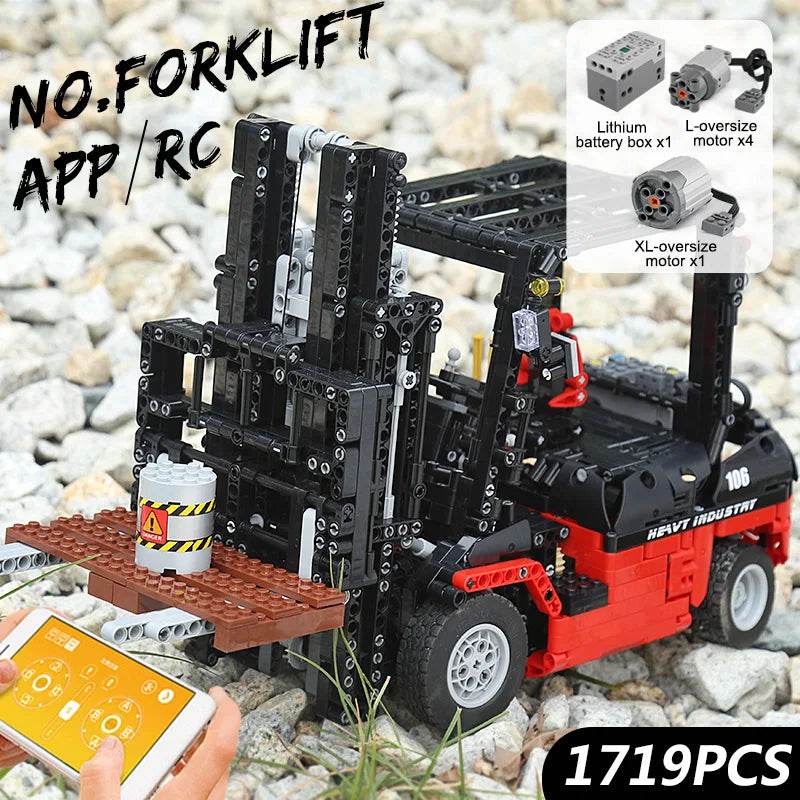 Premium Lego Compatible Block Set Motorized Forklift Ages 14 - ToylandEU