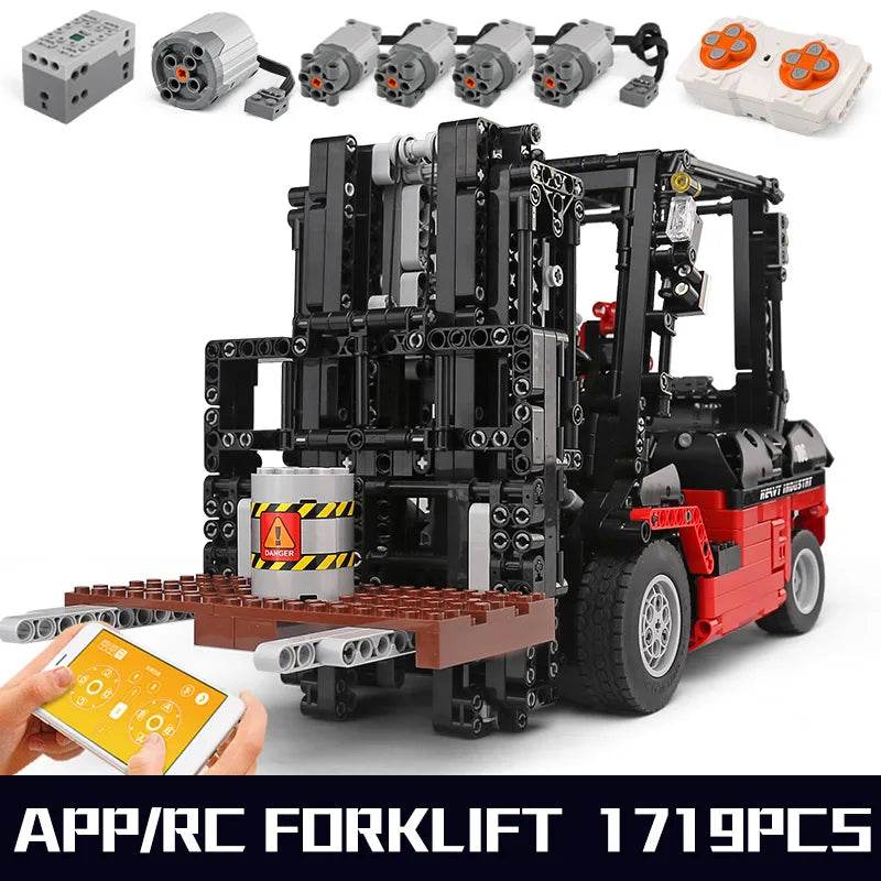 Premium Lego Compatible Block Set Motorized Forklift Ages 14 - ToylandEU