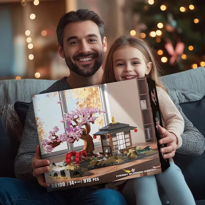 Premium Lego Compatible Building Block Set Cherry Blossom Tree Potted MOC With 916 Pieces For Kids - ToylandEU