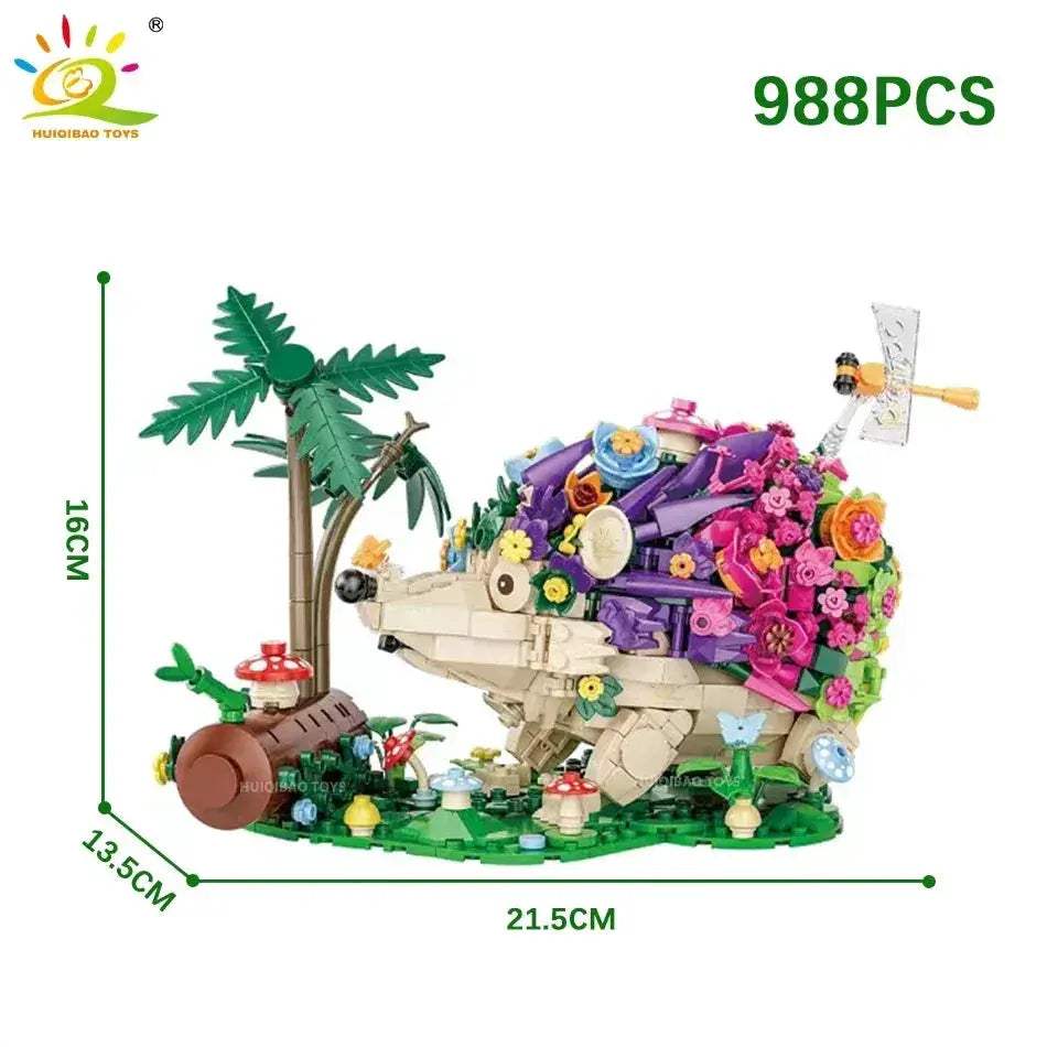 Premium Lego Compatible Building Block Set Flower Hedgehog MOC City Series For Adults And Kids Desk Decor - ToylandEU