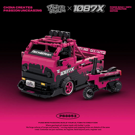 Premium Lego Compatible Building Blocks Rose Red Truck Model MOC City Speed Car Champion Racer For Kids And Adults - ToylandEU