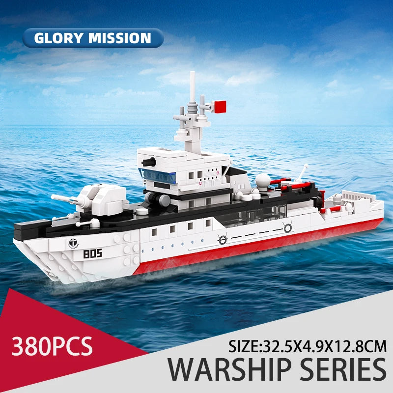 Premium Lego Compatible Military Ship Blocks Assembled Type 081 Mine Countermeasures Gift For Military Enthusiasts - ToylandEU