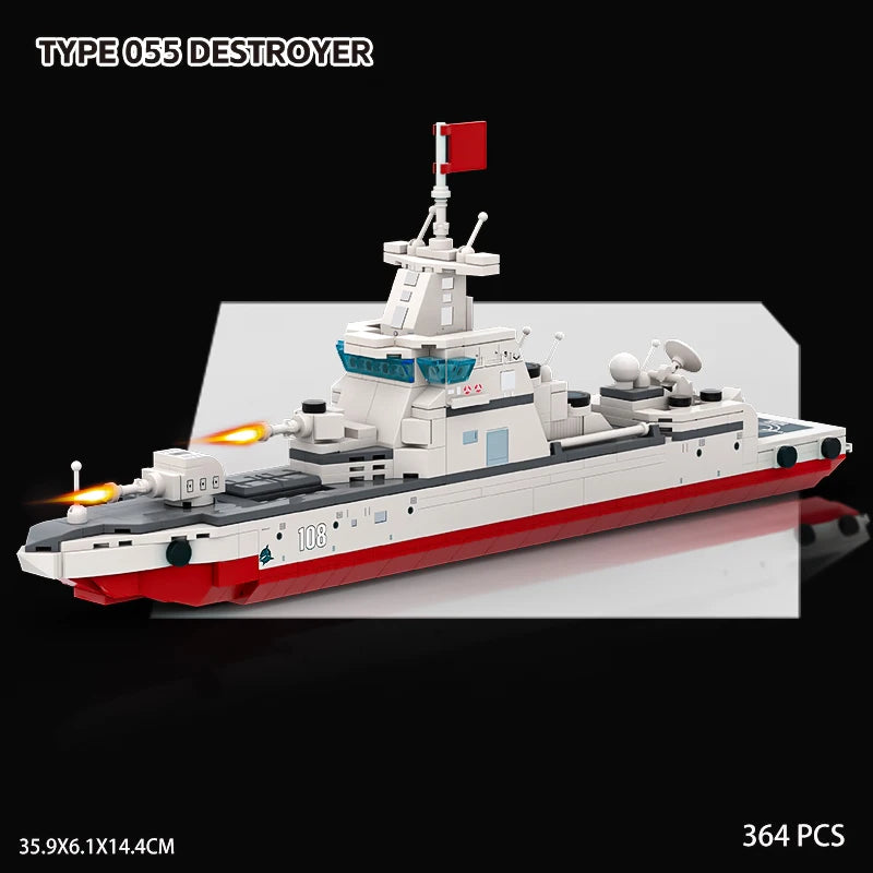 Premium Lego Compatible Military Ship Blocks Assembled Type 081 Mine Countermeasures Gift For Military Enthusiasts - ToylandEU