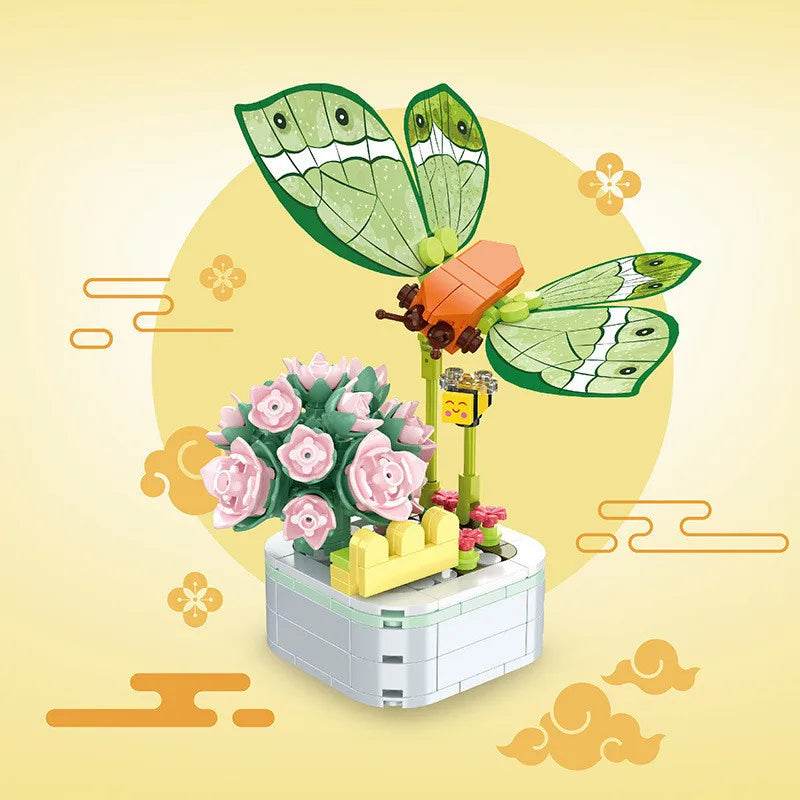 Premium Lego Insect Flower Pot Puzzle Blocks For Kids - ToylandEU