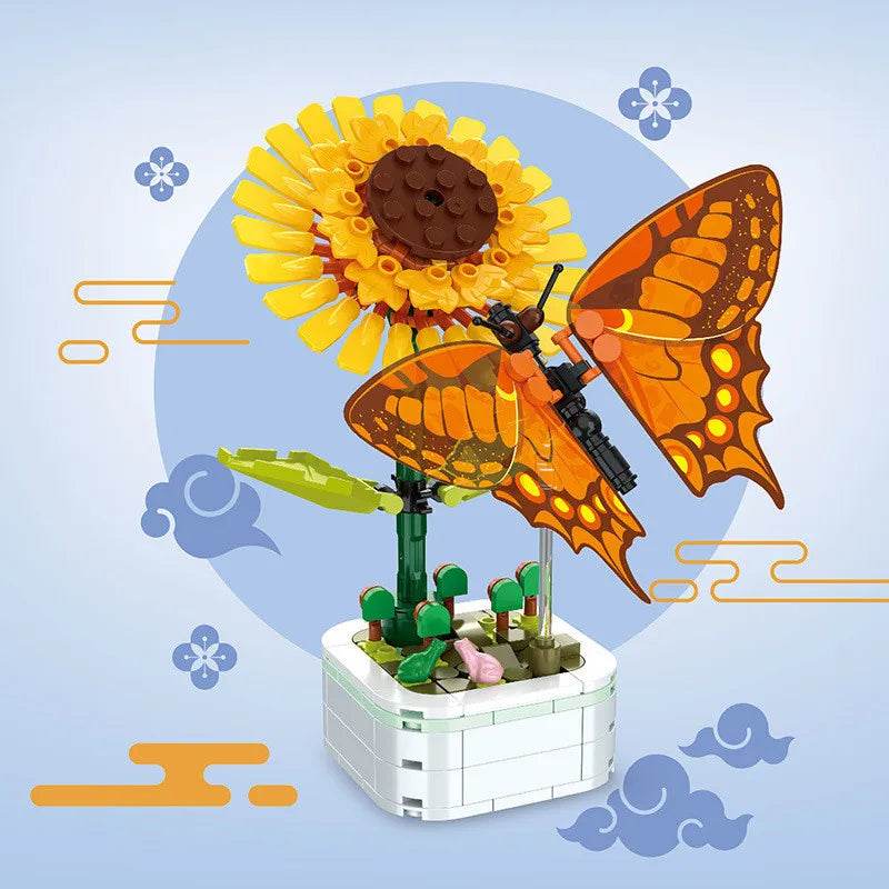 Premium Lego Insect Flower Pot Puzzle Blocks For Kids - ToylandEU