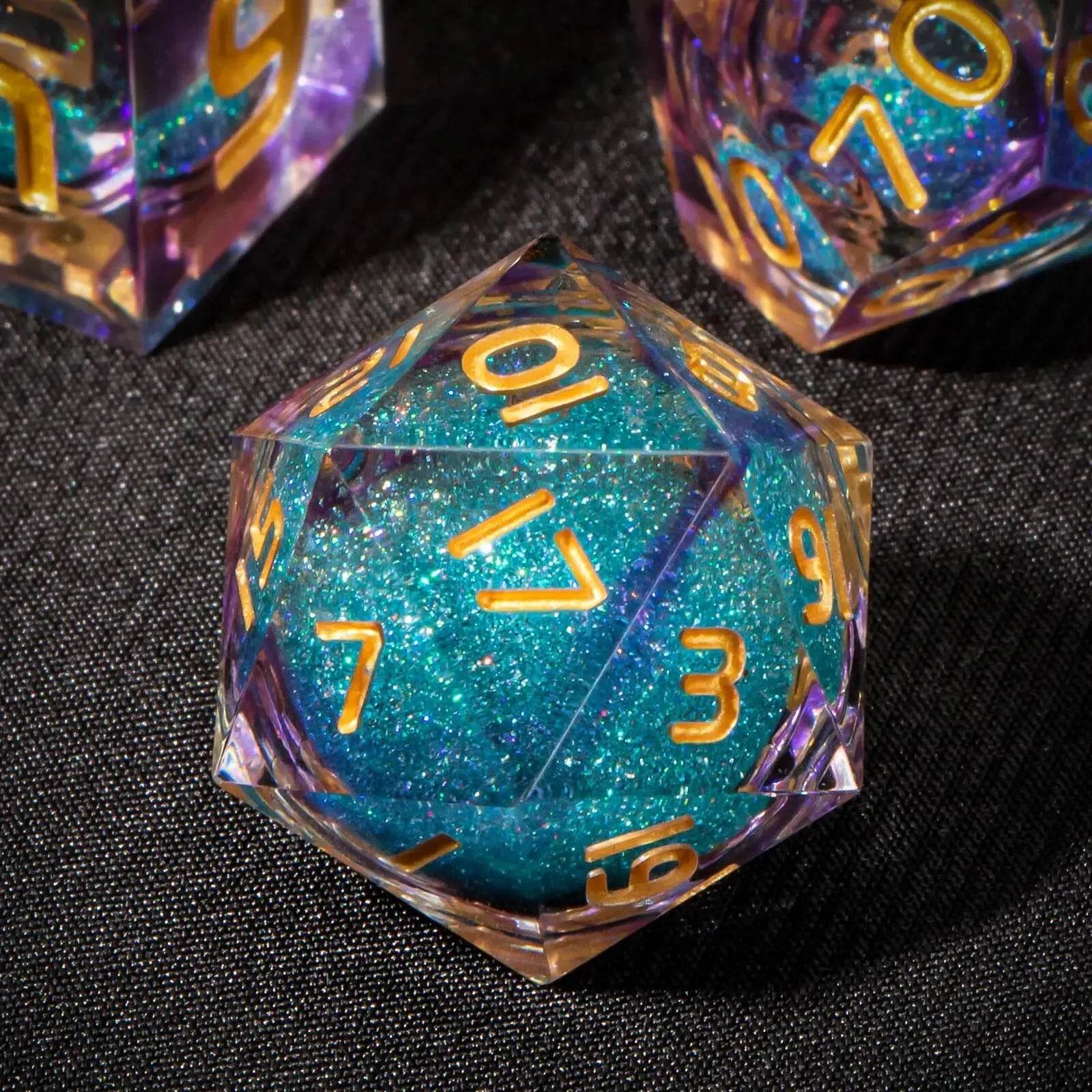 Premium Liquid Resin Dice Set with Sharp Edges for Dungeons and Dragons Role-Playing Games Unique Gift Idea for RPG Enthusiasts - ToylandEU